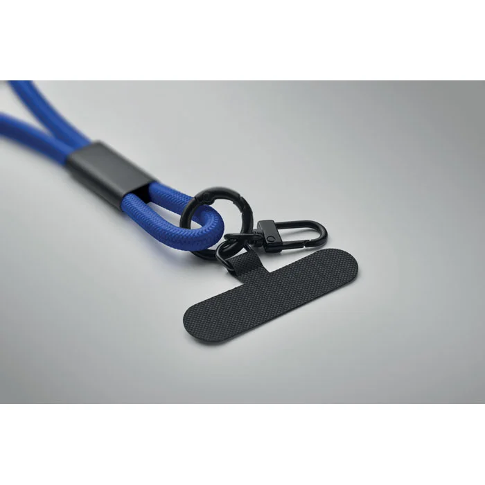 Cordon de carga y datos 60 W tipo C en RPET ref MO2618 - Azul Royal Abierta
