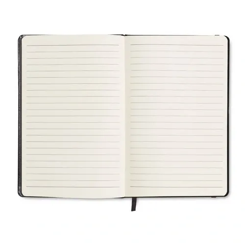 Libreta A6 tapa rígida suave con banda elástica ref MO1800 - Back Negro