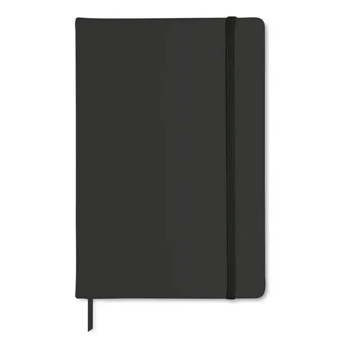 Libreta A6 tapa rígida suave con banda elástica ref MO1800 - Front Negro