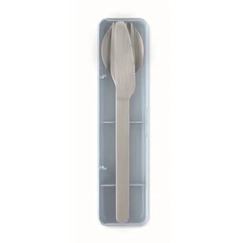 Cubiertos de acero inoxidable Mesteck con estuche práctico ref MO2677 - Back Azul