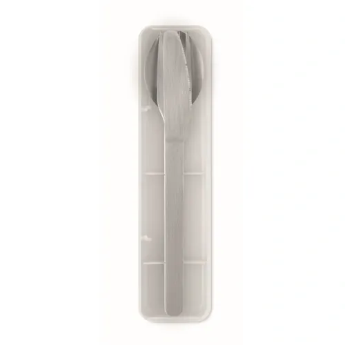 Cubiertos de acero inoxidable Mesteck con estuche práctico ref MO2677 - Back Blanco