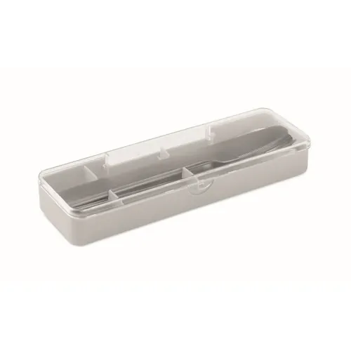 Cubiertos de acero inoxidable Mesteck con estuche práctico ref MO2677 - Front Gris