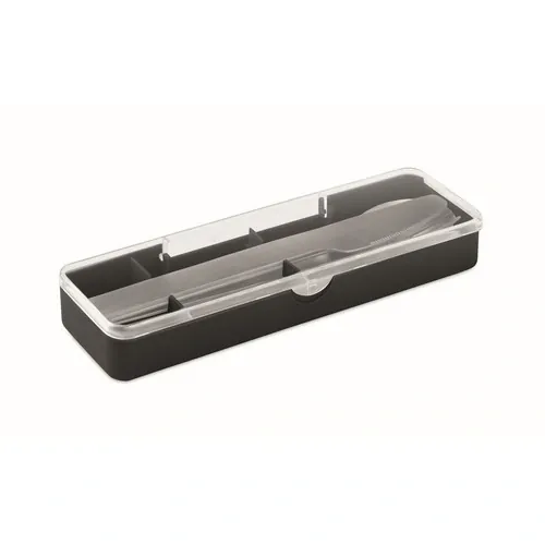 Cubiertos de acero inoxidable Mesteck con estuche práctico ref MO2677 - Front Negro