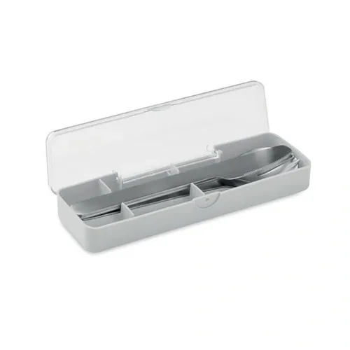 Cubiertos de acero inoxidable Mesteck con estuche práctico ref MO2677 - Gris Side