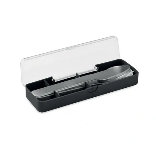 Cubiertos de acero inoxidable Mesteck con estuche práctico ref MO2677 - Negro Side