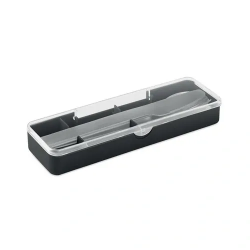 Cubiertos de acero inoxidable Mesteck con estuche práctico ref MO2677 - Negro
