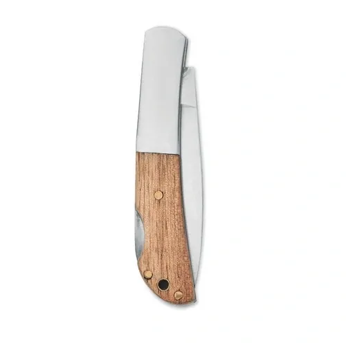 Navaja plegable de acero inoxidable con mango de acacia ref MO2297 - Back Madera