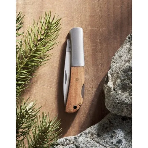 Navaja plegable de acero inoxidable con mango de acacia ref MO2297 - Item Ambiant Picture Madera