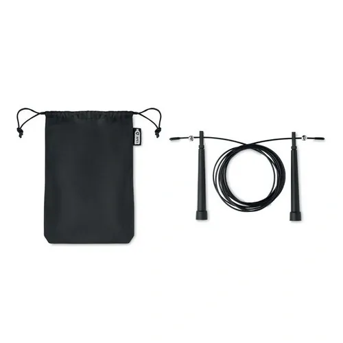 Cuerda de saltar regulable con funda en RPET ref MO6217 - Front Negro