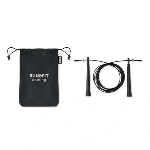 Cuerda de saltar regulable con funda en RPET ref MO6217 - Printed Negro
