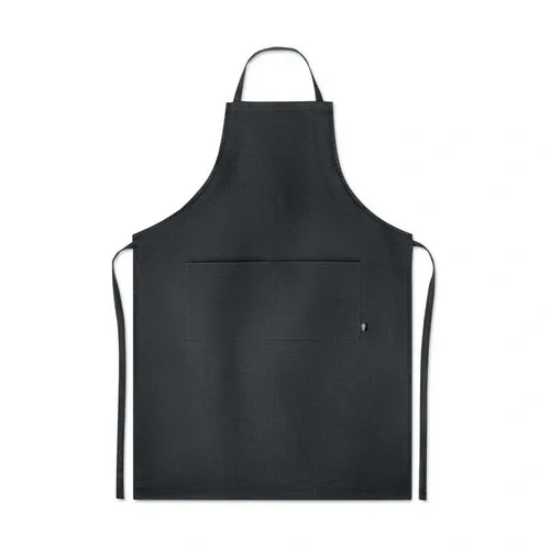 Delantal de cocina ajustable con bolsillos de cáñamo ref MO6164 - Front Negro
