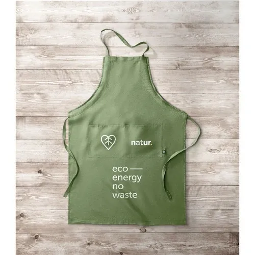 Delantal de cocina ajustable con bolsillos de cáñamo ref MO6164 - Printed Verde