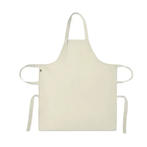 Delantal orgánico ajustable con bolsillo grande ref MO2249 - Blanco Hueso Back