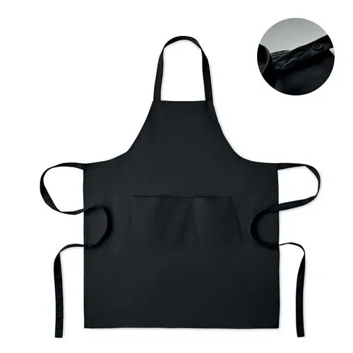 Delantal orgánico ajustable con bolsillo grande ref MO2249 - Negro