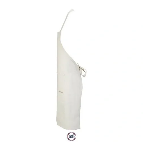 Delantal con peto de algodón y costura reforzada ref S04331 - Natural Back