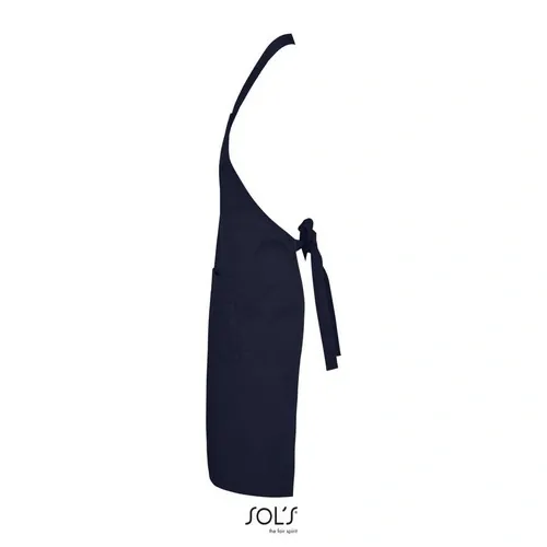 Delantal con peto y bolsillos algodón orgánico ref S03569 - Azul Marino Back