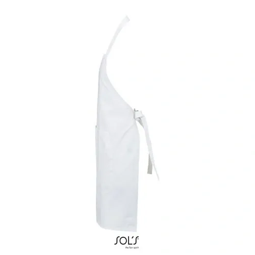 Delantal con peto y bolsillos algodón orgánico ref S03569 - Blanco Back