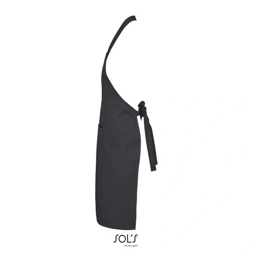 Delantal con peto y bolsillos algodón orgánico ref S03569 - Gris Oscuro Back