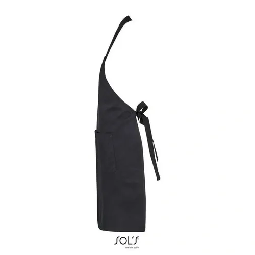 Delantal con peto y bolsillos algodón orgánico ref S03569 - Negro Back