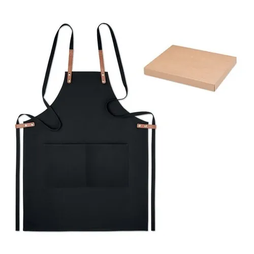 Delantal de cocina ajustable con 2 bolsillos ref MO6261 - Front Negro