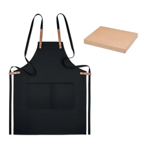 Delantal de cocina ajustable con 2 bolsillos ref MO6261 - Negro