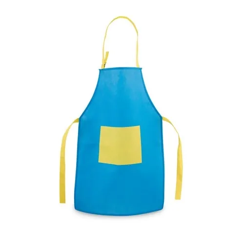 Delantal infantil no tejido con bolsillo ajustable ref 99826 - Azul Claro