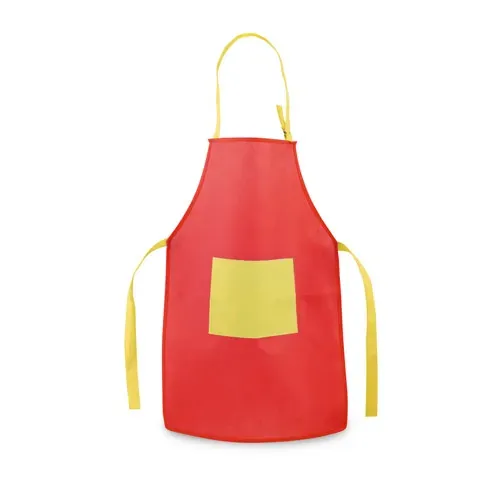 Delantal infantil no tejido con bolsillo ajustable ref 99826 - Rojo 01