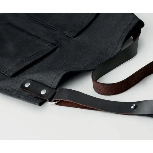 Delantal de lona encerada con correas ajustables ref MO9237 - Back Negro