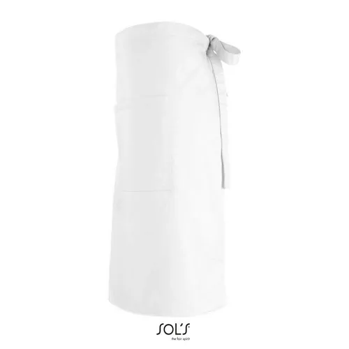 Delantal medio con bolsillos y etiqueta removible ref S88020 - Blanco Side