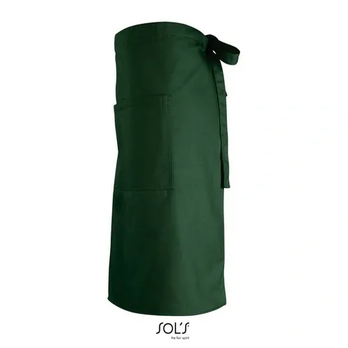 Delantal medio con bolsillos y etiqueta removible ref S88020 - Verde Botella Side