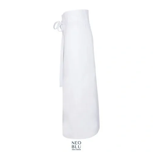 Delantal sin peto de algodón extra largo y resistente ref S04456 - Blanco Optimo Back