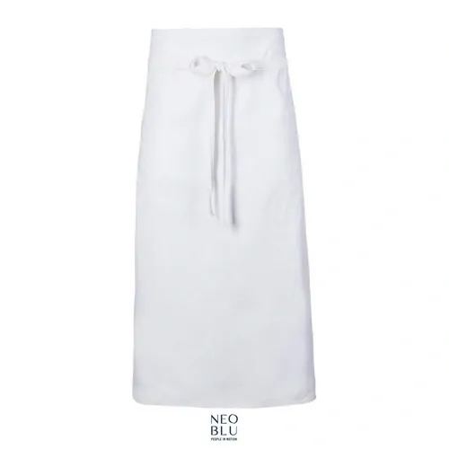 Delantal sin peto de algodón extra largo y resistente ref S04456 - Blanco Optimo
