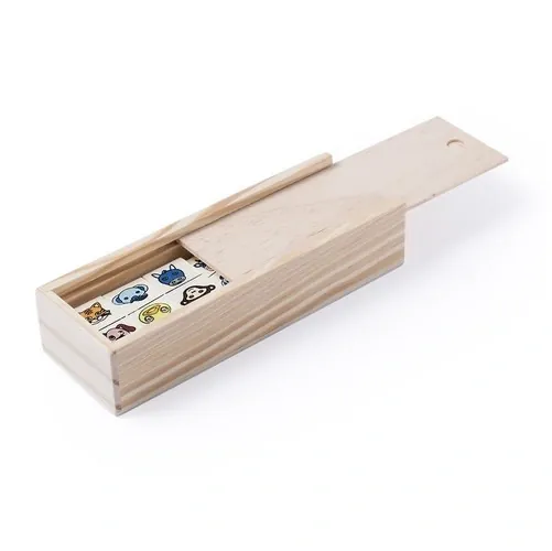 Dominó de animalitos en madera con estuche ref KE65 - Natural