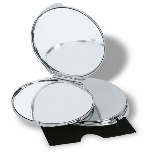 Espejo de doble aumento en estuche de terciopelo ref KC2204 - Front Plata Brillo