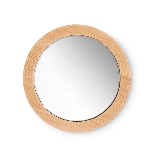 Espejo de maquillaje redondo de bambú natural ref MO6406 - Side Madera