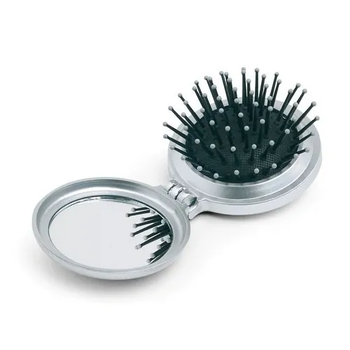 Cepillo espejo plegable plateado práctico y compacto ref KC2683 - Front Plata