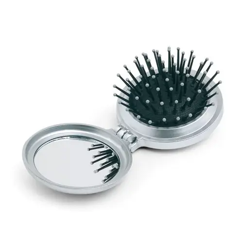 Cepillo espejo plegable plateado práctico y compacto ref KC2683 - Plata