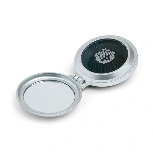 Cepillo espejo plegable plateado práctico y compacto ref KC2683 - Side Plata