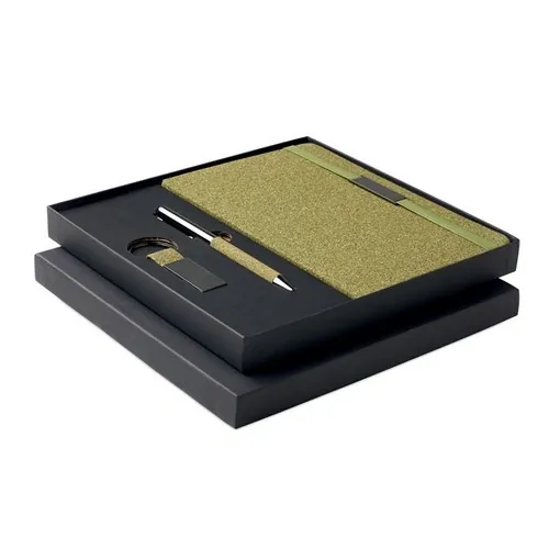 Estuche de Regalo 3 Piezas con Libreta Ecológica ref MO2633 - Verde