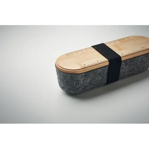 Estuche de fieltro RPET con soporte para teléfono ref MO2114 - Item Detail Picture Madera