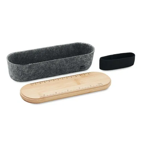 Estuche de fieltro RPET con soporte para teléfono ref MO2114 - Open Madera