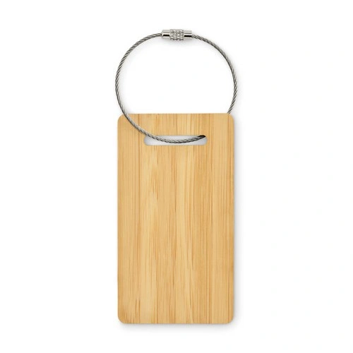 Etiqueta de equipaje bambú mio personalizable con cuerda de acero ref MO2815