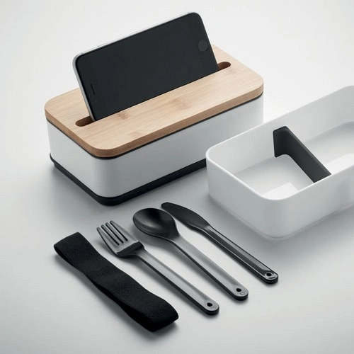 Fiambrera dos pisos con tapa soporte para teléfono ref MO2088