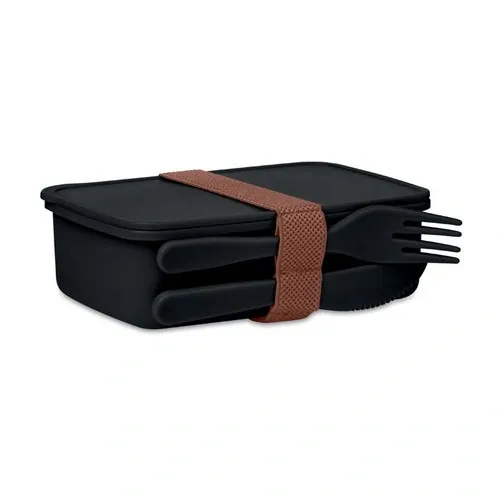 Fiambrera con cubiertos y compartimento práctico ref MO6254 - Front Negro