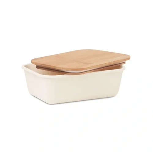 Fiambrera de PP con tapa de bambú ecológica ref MO6240 - Side Beig