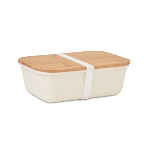 Fiambrera de PP con tapa de bambú ecológica ref MO6240 - Top Beig