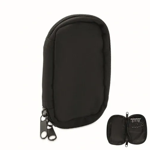 Funda para llaves de RPET 300D personalizable y práctica ref MO2822 - Front Negro