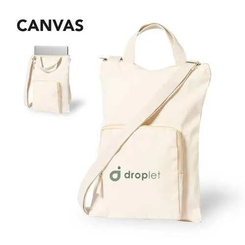 Funda de canvas para portátil con asa y bandolera ref 1854