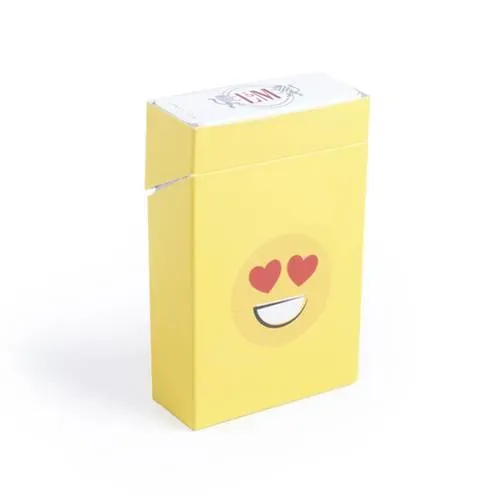 Funda para cajetilla de tabaco emoji color amarillo ref 5412 - Corazon