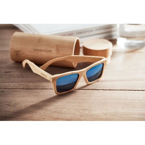 Gafas de sol de bambú con lentes espejo protección UV400 ref MO6454